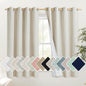 NICETOWN Natural Linen Curtains 45" Long with Noise Reducing for Small Window, 52" Wide, 2 PCs, Complete Blackout Drapes, Thermal Insulated & Noise Reducing Window Draperies with White Liner