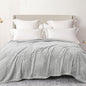 Exclusivo Mezcla Plush Fuzzy Fleece Bed Blanket Queen Size, Super Soft, Fluffy and Warm Blankets for Couch, Bed, All Season (Light Grey, 90x90 Inches)