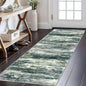 KOZYFLY Modern Abstract Runner Rugs 2x6 Green Yellow Machine Washable Area Rug for Bedroom Non-Slip Living Room Rug, Faux Wool Soft Low Pile Office Carpet for Dining Room, Bedroom, Kitchen Bathroom