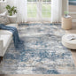 XLUEZ 5x7 Area Rugs for Living Room, Washable Modern Abstract Large Area Rug Neutral Soft Non Slip Kids Rug Stain Resistant Indoor Carpet for Bedroom Nursery Dining Room Playroom(BlueWhite, 5'x7')