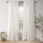 Nanspring Natural Linen Curtains for Living Room 112 Inches Long Back Tab Light Filtering Semi Sheer Curtain Rustic Farmhouse Decor Long Floor to Ceiling High Window for Bedroom 52x112, 2 Panels