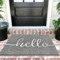EARTHALL Door Mat Outside Inside Hello Doormat, 36"x24", Durable Floor Mat Non Slip Mat Ultra Absorb Mud Easy Clean Front Doormat for Garage, Entryway, Patio, High Traffic Areas, Grey