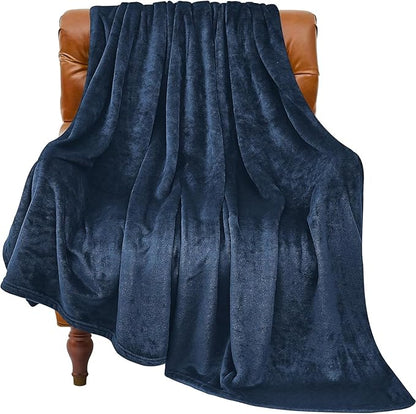 BEDELITE Fleece Blanket Navy Blue Throw Blanket for Couch & Bed, Luxury Plush Cozy Fuzzy Blanket 50" x 70", Super Soft Warm Lightweight Fall Throw Blanket for Travel Camping