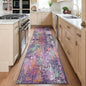 Washable Area Rugs 2'x6' Non-Slip Modern Abstract Soft for Living Room Entryway Bedroom Nursery, Print Pattern, Purple Orange Blue Green Rust Red Colorful