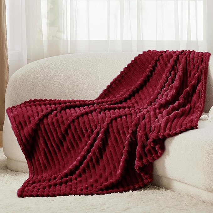 Bedsure GentleSoft Red Blanket for Couch - Cozy Soft Blankets for Women, Cute Small Throws for Girls, 50x60 Inches