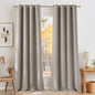 NICETOWN Faux Linen Angora Blackout Curtains 84 inches Long for Living Room - Privacy Panels for Bedroom, Modern Farmhouse Style Easy Care Grommet Top, 2 Panels, W52 by L84