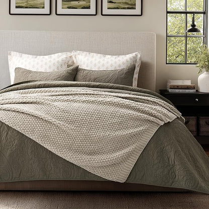 EVERGRACEHOME Chunky Chenille Knit Throw Blanket for Couch, Soft Luxurious Moss Stitch Blankets for Bed, Cozy Decorative Farmhouse Knitted Throws for Sofa, Warm Gray, 50" x 60"