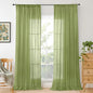 BGment Olive Green Linen Curtains for Living Room 84 Inch Length- Light Filtering Window Drapes Rod Pocket Natural Textured for Bedroom Lightweight Rustic Spring Decor, 2 Panels Set, 52 X 84 Inch