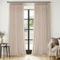 MIULEE Pinch Pleated Thick Linen Curtains 108 Inches Length 2 Panels for Living Room Bedroom, Extra Long Memory Trained Pinch Pleat Drapes Light Filtering Sand Beige Foor to Ceiling Curtains