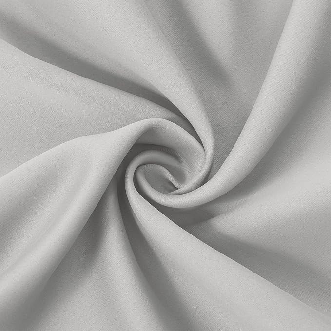 LEMOMO Light Grey Blackout Curtains 52 x 54 Inch Length/Set of 2 Curtain Panels/Thermal Insulated Room Darkening Blackout Curtains for Bedroom