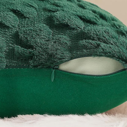 decorUhome St. Patrick’s Day Shamrock Green Pillow Covers 20x20 Inch Set of 2, Soft Plush Faux Wool Throw Pillow Covers, Farmhouse Spring Holiday Decor for Sofa Living Room