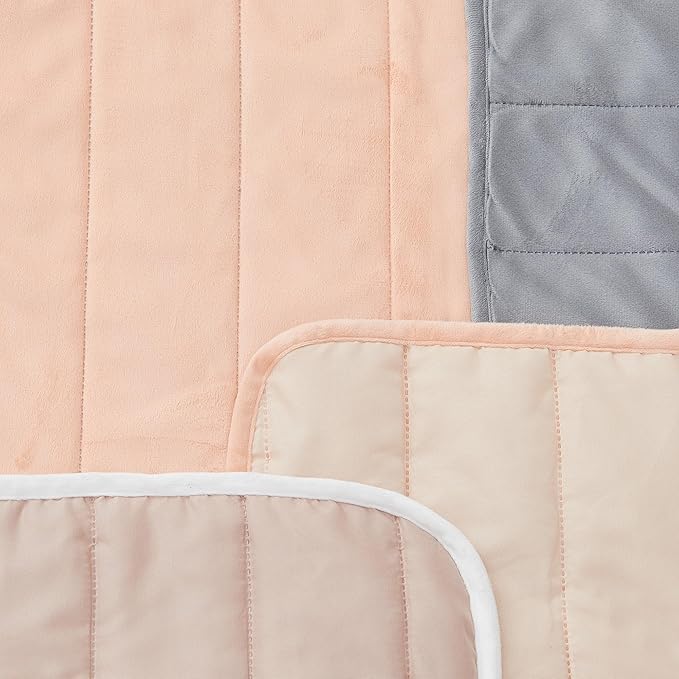 Great Bay Home Velvet Sofa Cover - Washable Slipcover Furniture Protector with Elastic Straps - Furniture Cover for Dogs, Kids, and Pets - Stitched Detail (Peach)