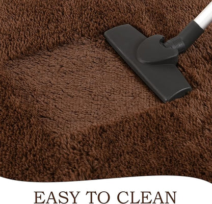 Chicrug Soft Runner Rug for Bedroom Living Room Plush Fluffy Rug 2x6 Feet, Shag Furry Runner Rug Carpet Non Shedding for Nursery Children Kids Girls Room Home Decorative, Brown