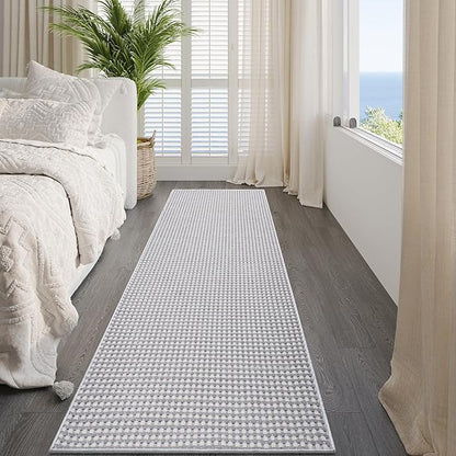 YDKGL Boho 2x8 ft Runners for Hallways Extra Long Woven Washable Kitchen Runner Mat Rugs Non Slip, Soft Entryway Laundry Hall Floor Runner Carpet for Indoor Backdoor Bedroom Hallway Living Room, Gray