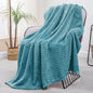 Exclusivo Mezcla Fleece Throw Blanket for Couch and Bed, 50x70 Inches Soft Cozy Jacquard Flannel Blankets, Lightweight Fuzzy Plush Warm Throws for Women, Slate Blue