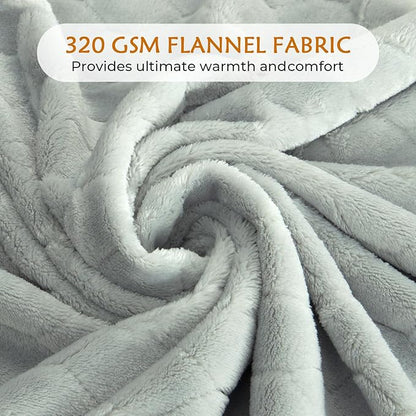 TOONOW Fleece Blanket Textured Fuzzy Plush Throw Blanket Twin Size 60" x 80", Super Soft Fluffy Bed Blanket Geometric Pattern Comfy Microfiber Flannel Blankets for Couch, Bed, Sofa, Mirage Gray