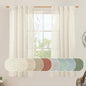 LAMIT Natural Linen Semi Sheer Curtains 63 Inch for Bedroom, Light Filtering Neutral Window Curtains Farmhouse Boho Back Tab and Rod Pocket Panels, Natural Cream Ivory, 2 Panels, 38 x 63 Inch