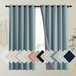 NICETOWN 100% Absolutely Blackout Linen Curtains with Thermal Insulated Liner, Skylark Blue, 62" Wide, 63" Length Energy Saving Curtains for Kitchen 2 Panels Set, Vertical Blinds