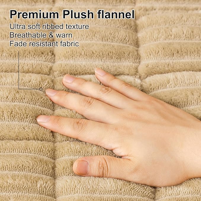 Smiry Couch Cover for Dogs Washable, Non Slip Fuzzy Pet Couch Covers for 3 Cushion Sofa Pet Friendly, Thick Soft Sofa Slipcovers Cushion Protector (Camel, 27.6" x 47")