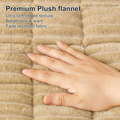 Smiry Couch Cover for Dogs Washable, Non Slip Fuzzy Pet Couch Covers for 3 Cushion Sofa Pet Friendly, Thick Soft Sofa Slipcovers Cushion Protector (Camel, 27.6" x 47")
