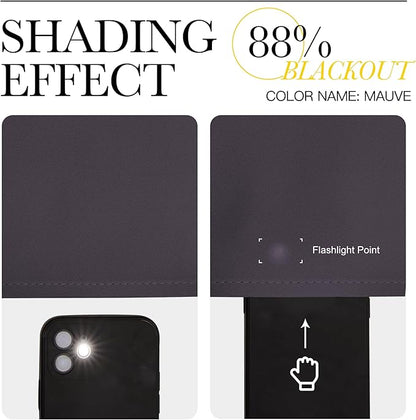 NICETOWN Blackout Curtains Window Draperies, Greyish Purple, Set of 2, 70 by 95 inches Long, Window Treatment Thermal Insulated Solid Room Darkening Drapes for Bedroom