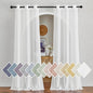 NICETOWN Linen White Doorway Curtains 80 inch Length, Grommet Semi Sheer Flax Linen Blend Balance Privacy with Light Filtering Window Treatments for Nursery/Kids Room, W36 x L80, 2 Panels