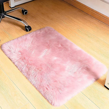 2x3 Fluffy Area Rugs for Bedroom Living Room,Small Soft Shag Fuzzy Rug Non-Shedding Indoor Plush Carpet for Kids Bedroom Nursery Dorm Home Decor,Pink