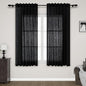 Nanspring Black Linen Textured Curtains for Living Room 60 Inches Long 2 Panels Set Back Tab Rod Pocket for Bedroom Kitchen Short Semi Sheer Light Filtering Protect Privacy Window Drapes W52xL60