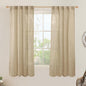 LAMIT 63 Inch Sheer Linen Window Curtains, Light Filtering Panels Back Tab and Rod Pocket Neutral Drapes for Bedroom/Living Room, Brown, 2 Panels, 34 x 63 Inch