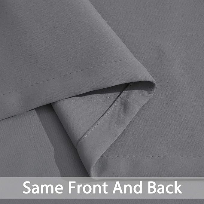 Yakamok Blackout Patio Curtains 100x96 Inches for Sliding Door Extral Wide Blackout Curtain Panels Thermal Insulated Room Divider - Grommet Top, 8' Tall by 8.3' Wide - Grey