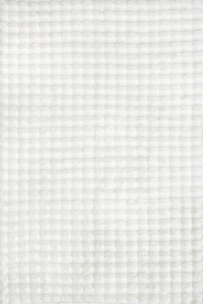 nuLOOM Jeni Off-White, 6' Round, Solid Faux Rabbit, Fluffy and Cozy, High Traffic, Stain Resistant, Easy Clean, Durable Washable Area Rug for Bedroom, Living Room, Dining, Den, Foyer, Entryway