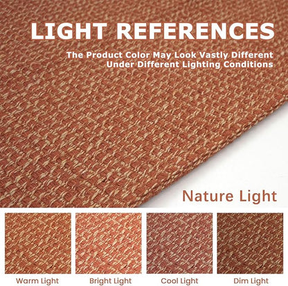 KOZYFLY Extra Long Runners for Hallways 3x14 ft Washable Kitchen Runner Non Slip Rubber Backed Hallway Rug Cotton Entryway Runner Rug Floor Carpet for Indoor Hall, Kitchen, Stair, Orange/Tan