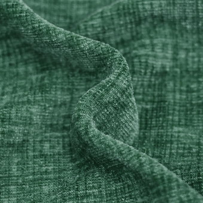 CaliTime Christmas Throw Pillow Covers Decorative 24 X 24 Inches Pack of 2 Cozy Chenille Cushion Cases for Couch Sofa Bed Living Room Home Dark Green