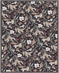 Area Rug 8x10 Vintage Rug Traditional Mat,Non Slip Indoor Boho Area Rug Carpet Home Décor for Entryway, Bedroom, Dining Room (Dark Floral)