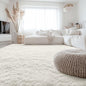 OLANLY 8x8 Machine Washable Large Area Rugs for Living Room, Bedroom, Soft Fluffy Shaggy Bedside Rug, Indoor Floor Carpet for Kids Girls and Boys, Dorms, Nursery, Home Decor Aesthetic, Ivory