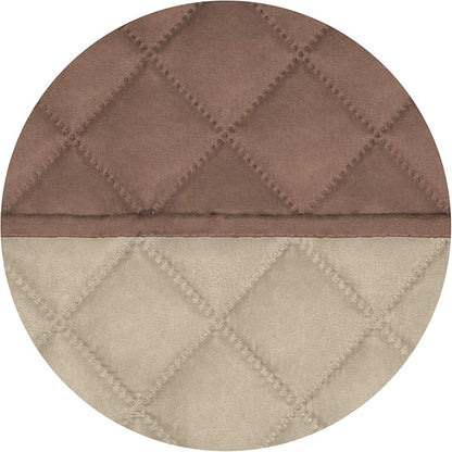 PureFit Reversible Quilted Sofa Cover, Water Resistant Medium Slipcover Furniture Protector, Washable Couch Cover with Non Slip Foam and Elastic Straps for Kids, Dogs, Pets (Loveseat, Brown/Beige)