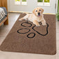 Smiry Dog Door Mat for Muddy Paws, Absorbent Dirt Trapper Non Slip Quick Dry Washable Chenille Mat for Mud Dogs, Entry Rug for Indoor and Outdoor (40x32 Inches, Coffee and Black)
