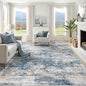 8x10 Area Rugs for Living Room, Washable Modern Abstract Large Area Rug Neutral Soft Non Slip Kids Rug Stain Resistant Indoor Carpet for Bedroom Nursery Dining Room Playroom(BlueWhite, 8'x10')