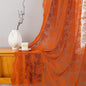 YJ YANJUN Vintage Lace Curtains 90 Inches Long-Rustic Floral Burnt Orange Sheer Curtain Panels for Bedroom Dining Room Office,Light Filtering, Boho Neutral Aesthetic Decor 52 Wx90L Terracotta