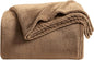 KMUSET Brown Fleece Throw Blanket for Couch - Warm Cozy Soft Lightweight Blankets All Seasons Suitable 50 x 60 inches