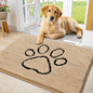 Smiry Dog Door Mat for Muddy Paws, Absorbent Dirt Trapper Non Slip Quick Dry Washable Chenille Mat for Mud Dogs, Entry Rug for Indoor and Outdoor (36x24 Inches, Beige and Black
