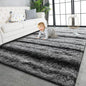TWINNIS Super Soft Shaggy Rugs Fluffy Carpets, 5x8 Feet, Indoor Modern Plush Area Rugs for Living Room Bedroom Kids Room Nursery Home Decor, Upgrade Anti-Skid Rectangular Fuzzy Rug, Gray Black