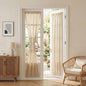 MYSKY HOME Oatmeal French Door Curtains for Door Window 72 Inch Length 2 Panels Semi Sheer Light Filtering Curtain for Bedroom Window Glass Rod Pocket for Kitchen Dining Room, Taupe, 26" Wide