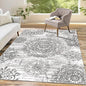 HEBE Washable Area Rug 5'x7' Non Slip Soft Distressed Medallion Bedroom & Living Room Accent Throw Vintage Entry Floor Carpet for Dining Room, Bathroom & Entryway