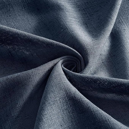 MIULEE Navy Blue Linen Curtains 84 Inch Length 2 Panels for Bedroom Living Room, Soft Thick Linen Textured Natural Window Drapes Semi Sheer Light Filtering Back Tab Rod Pocket Burlap Look Decor