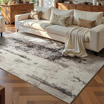 Ompaa Living Room Rug 5x8 Coffee Area Rug Machine Washable Boho Rug Non Slip Abstract Vintage Indoor Large Rugs for Bedroom, Classroom, College Dorm, Farmhouse, Dining Room, Kids Playroom