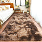 Pionblank Fluffy Runner Rugs for Bedroom 2x6, Modern Shaggy Brown Area Rug for Hallway Living Room, Plush Soft Fuzzy Bedside Carpet for Kids Girls Boys Room Nursery, Tie-Dyed Coffee