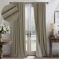 Pitalk Taupe Blackout Curtains 84 Inches Long for Bedroom 2 Panel Burg Linen Textured Room Darkening Drapes Thermal Insulated Dark Brown Curtains for Living Room Window Modern Farmhouse 84 Inch Length