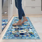 2x5 Entryway Runner Rugs, Non Slip Washable Rugs with Rubber Backing Soft Floral Carpet Runner for Kitchen, Laundry, Bedroom, Bathroom(2 x 5, Blue Garden)