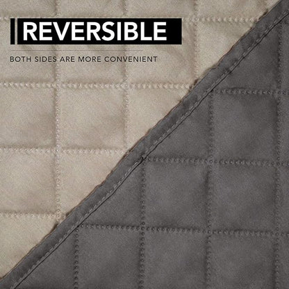 Easy-Going Oversized Recliner Cover Reversible Couch Cover Sofa Cover for Living Room Water Resistant Furniture Protector with Elastic Straps for Pets Dog (Oversized Recliner, Dark Gray/Beige)